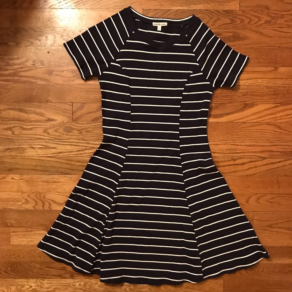 Navy and White Striped Mini Dress